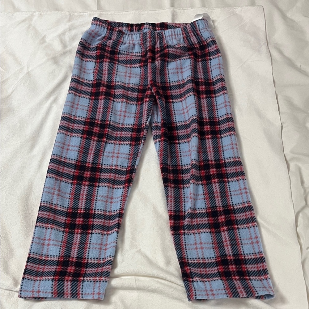 Joe Fresh Light Blue Plaid Kids Pajama Pants with Pink and Black